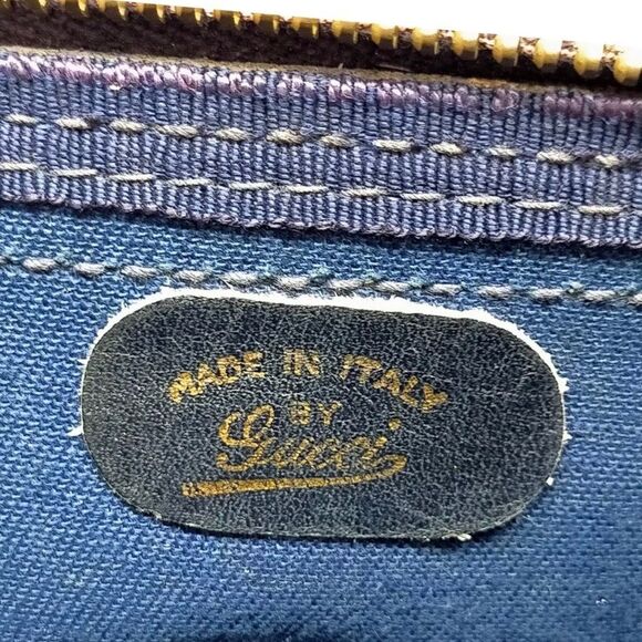 M GUCCI GG SUPREME Navy Rolled Handle Doctors Work Travel Bag w Dust Bag COA - Picture 7 of 17